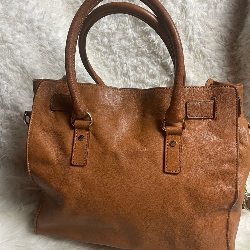 MICHAEL KORS Hamilton Brown Pebbled Leather large Tote  /Shoulder Bag. - Picture 10 of 16